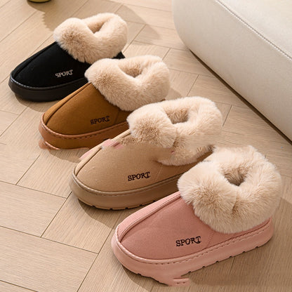 Cozy Plush Soft Slippers Shoes For Women Non-Slip Platform Shoes With Faux Fur Lining Mute Sole And Comfortable Fit For Indoor Wear Limorista
