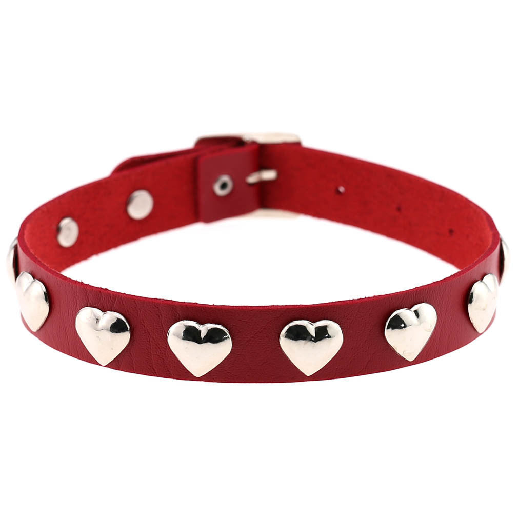 Fan Original New Punk Gothic Love Heart-shaped Rivets Pin Buckle Necklace Limorista