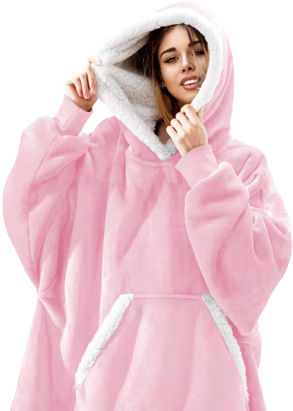 Men And Women Can Wear Zipper Flannel Lazy Blanket Limorista
