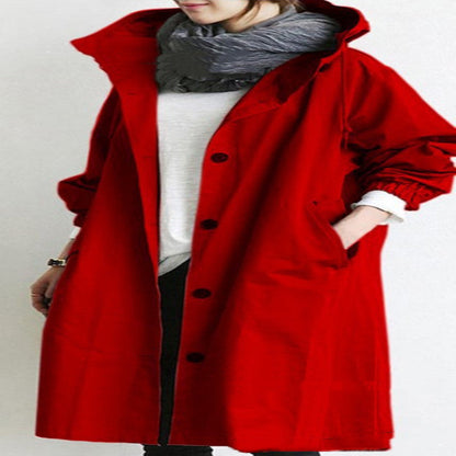 Women Windbreaker Jacket Casual Loose Button Pockets Hooded Quick Dry Windproof Waterproof Clothes For Outdoor Hiking Camping Limorista