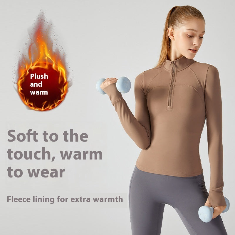 Fleece-lined Yoga Clothing Top Long Sleeve Fitness Limorista