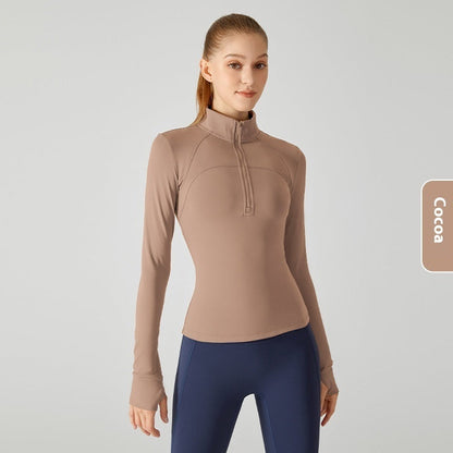 Fleece-lined Yoga Clothing Top Long Sleeve Fitness Limorista