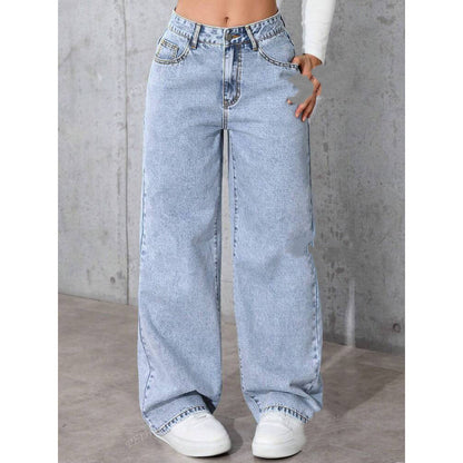 Sweet And Spicy Style High Waist Straight Jeans Limorista