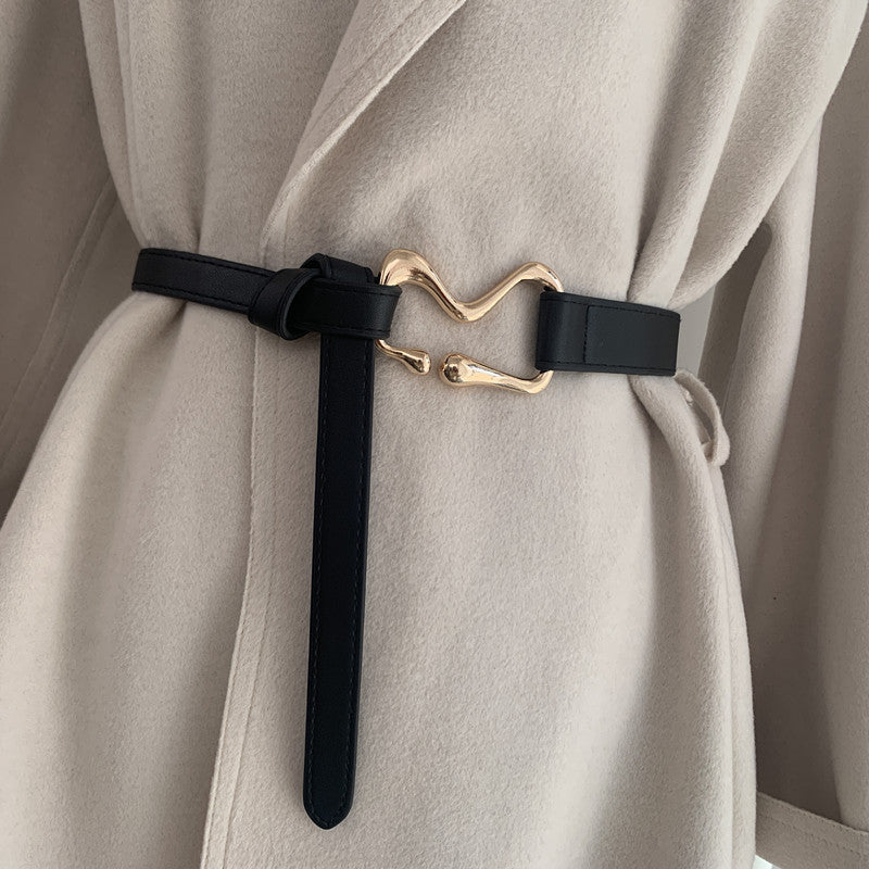 Thin Belt With Suit Coat Knot Decoration Limorista