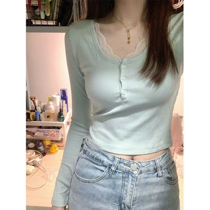 Sweet And Spicy Lace Bottoming Shirt Limorista