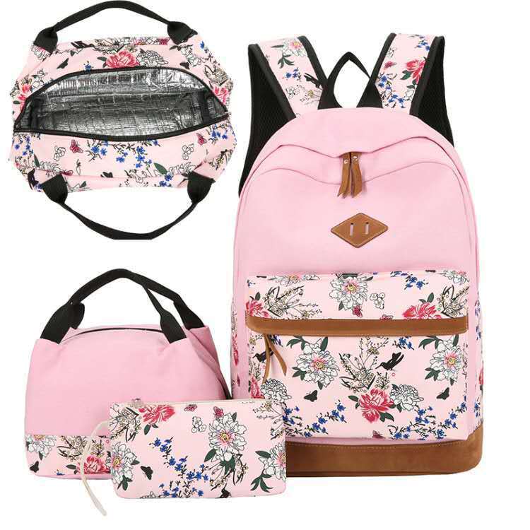 Casual Backpack Three-piece Large Capacity Student Schoolbag Japanese Style Limorista