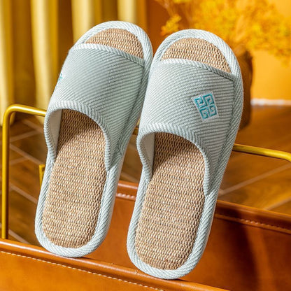 Linen Slippers For Women Spring And Autumn Non-slip Home Limorista
