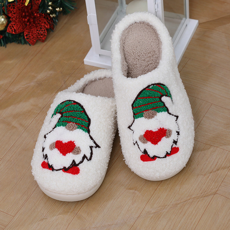 Cute Cartoon Santa Claus Home Slippers Couple Indoor Floor Bedroom Slipper Christmas Warm Shoes Women Men Limorista