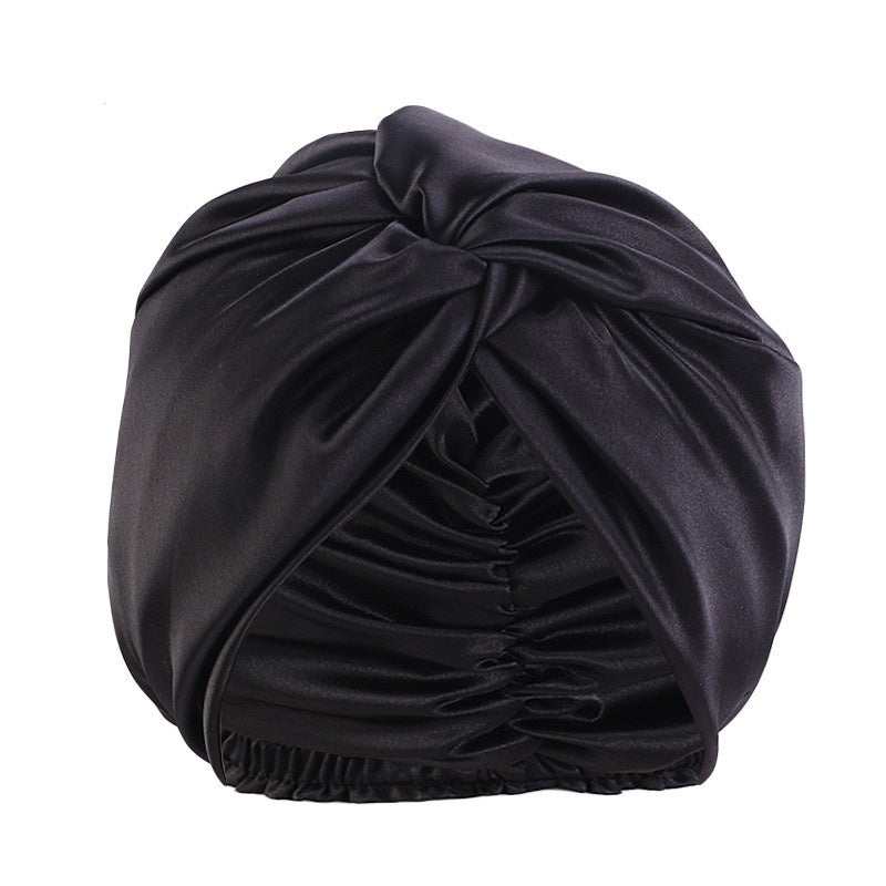 Europe And The United States Popular Imitation Silk Double Layer Nightcap Cross Twist Cap Limorista