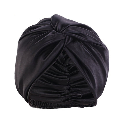 Europe And The United States Popular Imitation Silk Double Layer Nightcap Cross Twist Cap Limorista