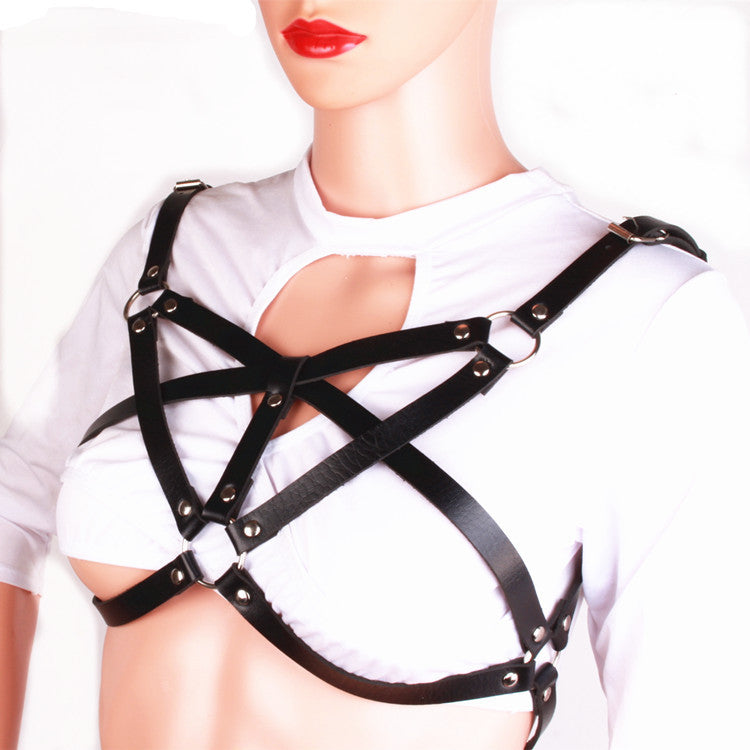 Punk Personality Multi-ring Rivet Chest Strap Limorista