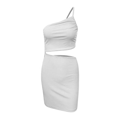 Design Sense Niche Shoulder Drawstring Dress Women Limorista