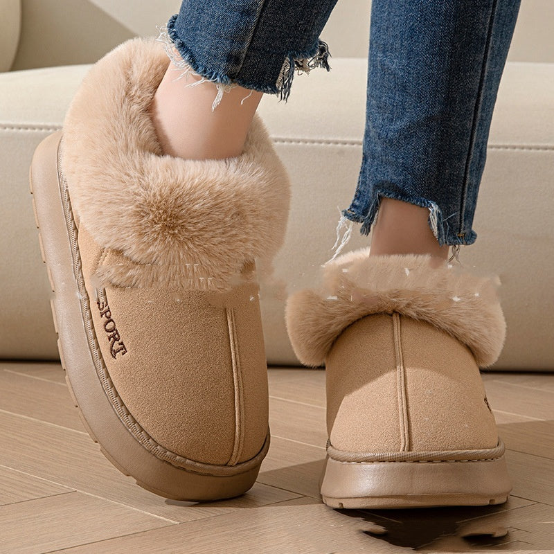 Cozy Plush Soft Slippers Shoes For Women Non-Slip Platform Shoes With Faux Fur Lining Mute Sole And Comfortable Fit For Indoor Wear Limorista