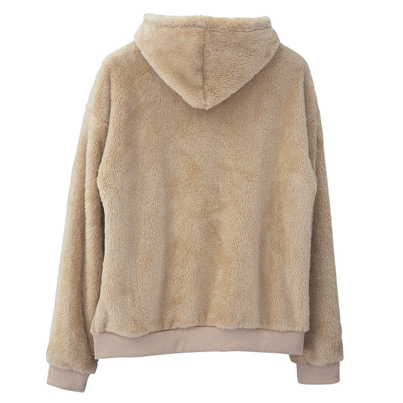 Double-sided Velvet Hooded Sweater Men&