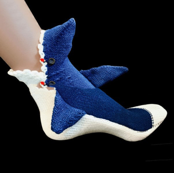 Shark Bite Wool Knitted Indoor Slippers Socks Limorista
