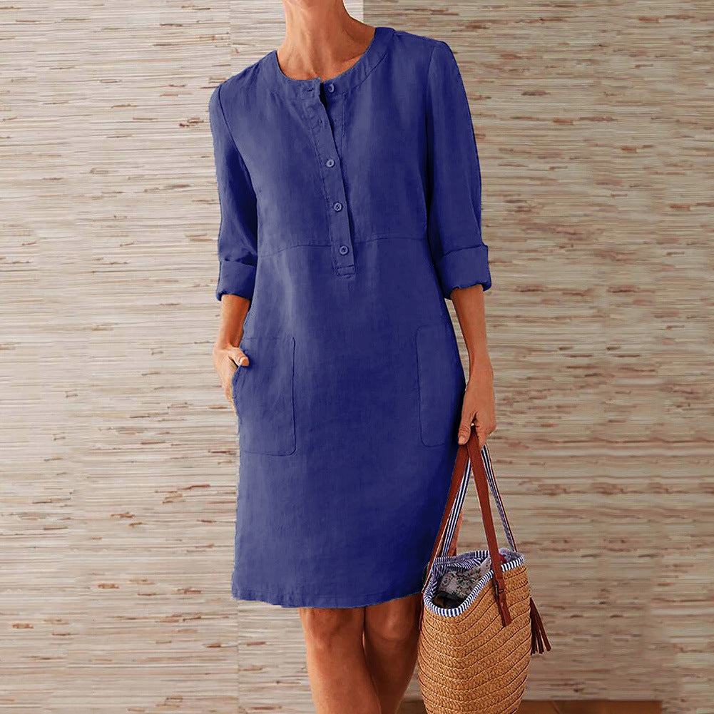 Women Clothing Dress Streetwear Ethnic Style Long Sleeve Dress Limorista
