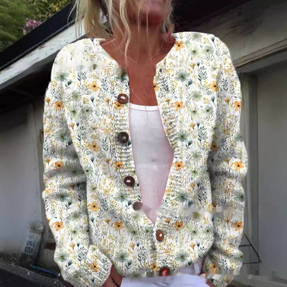 Printed Casual Cloak Coat Cardigan Sweater Limorista