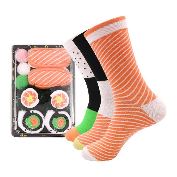 Creative Sushi Mid-calf Combed Cotton Socks Boxed Christmas Limorista