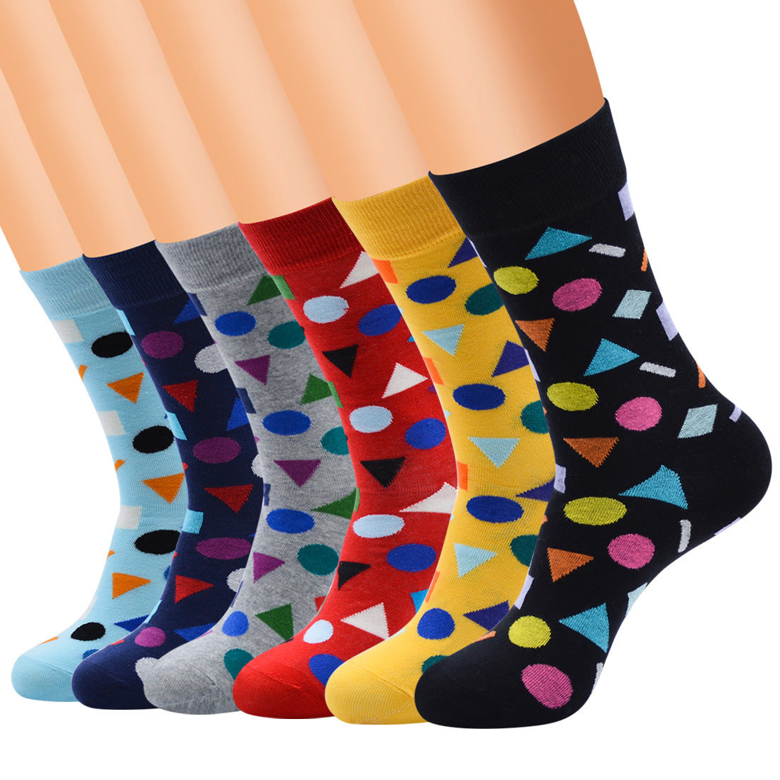 Geometric Contrast Color Men&