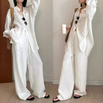 Loose Tencel Linen Wide-leg Pants Limorista