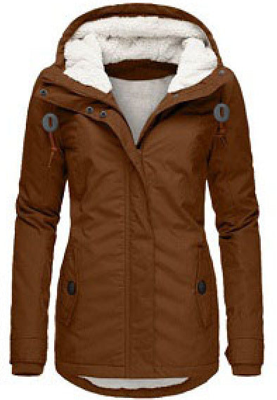 Autumn Winter Berber Fleece Casual Hooded Coat Limorista