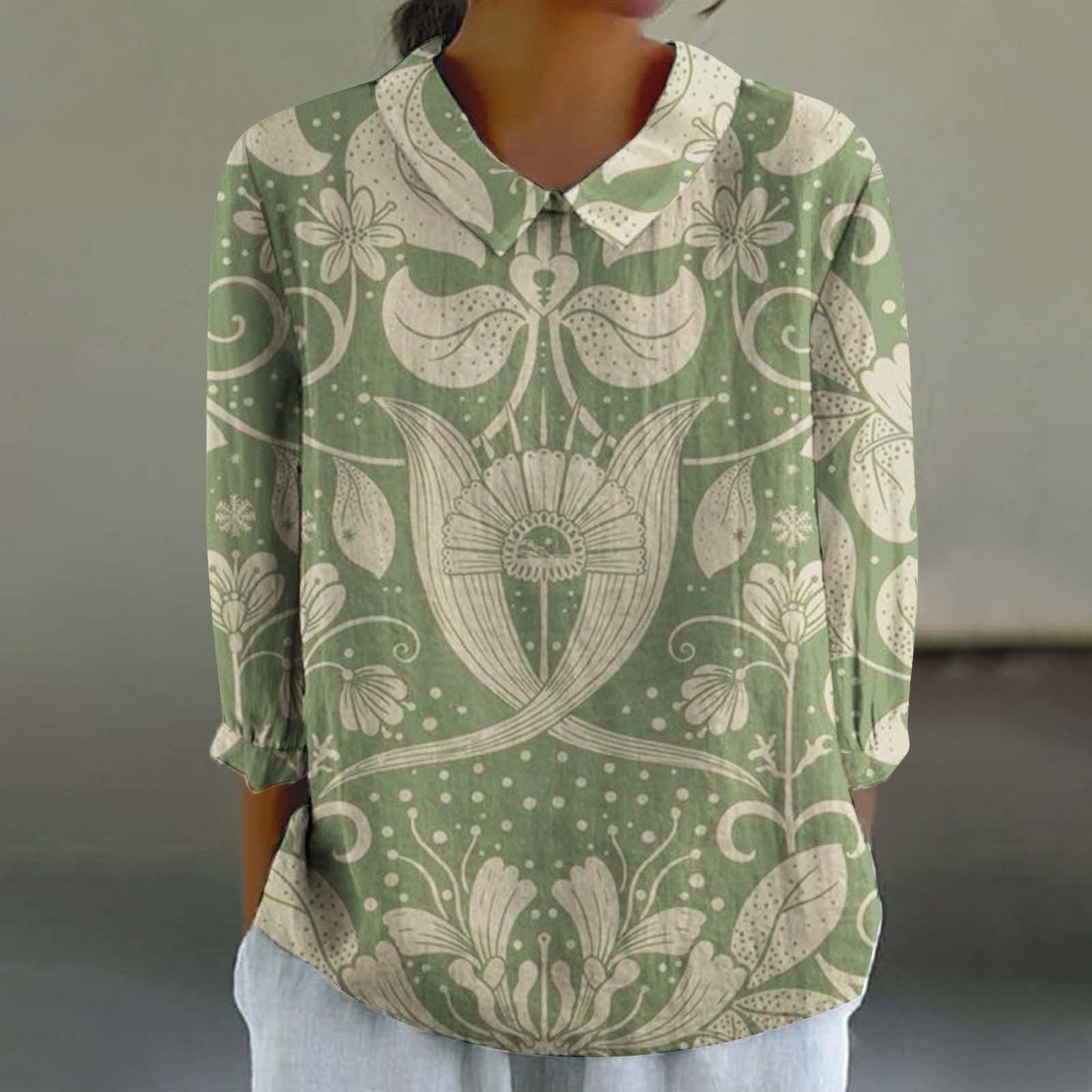 Creative Retro Chinese Style Floral Print Shirt Limorista