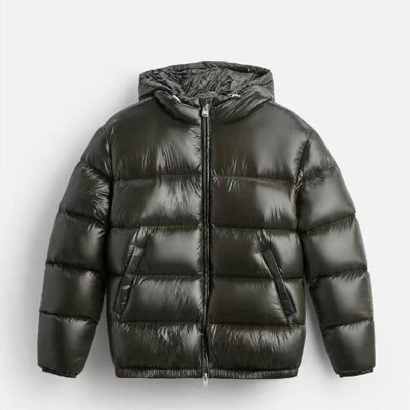 Black Hooded Cotton Jacket Casual Limorista