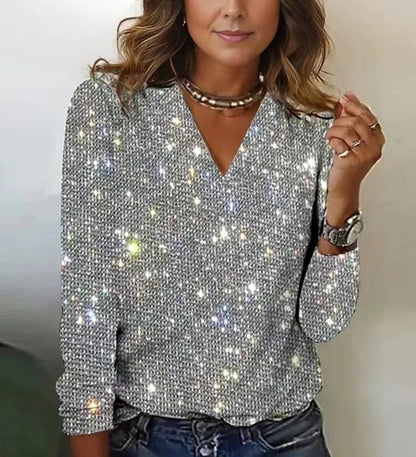 Digital Printed Round Neck Long Sleeved T-shirt For Women Limorista