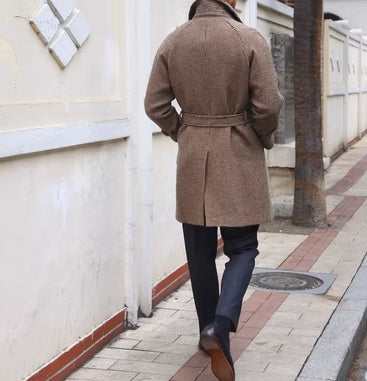 Mid-length Vintage Wool Coat With Shoulder Insert Limorista