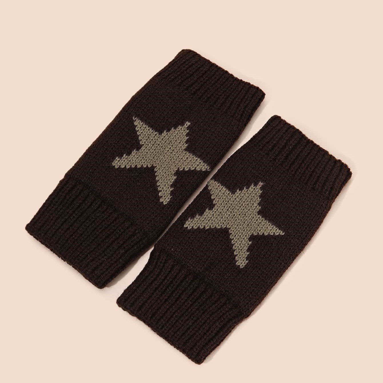 Autumn And Winter Acrylic Wool Five-pointed Star Gloves Warm Oversleeve Limorista