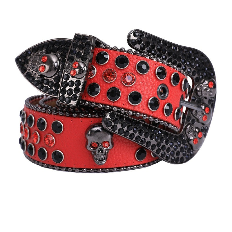 Fashionable And Popular Skull Rhinestone Belt Limorista