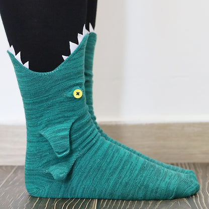Funny Shark Chameleon Cartoon Socks Limorista