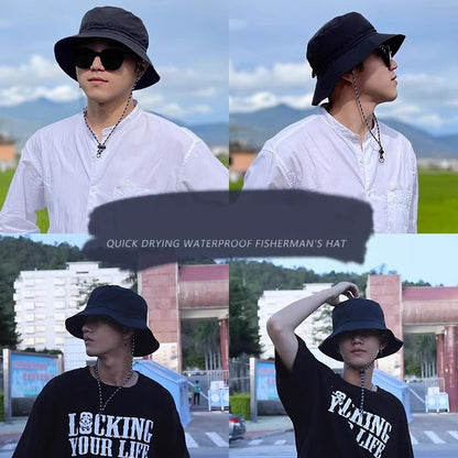 Foldable Fisherman Hat Summer Quick-drying Waterproof Outdoor Cycling Fishing Sunhat Women Men Limorista