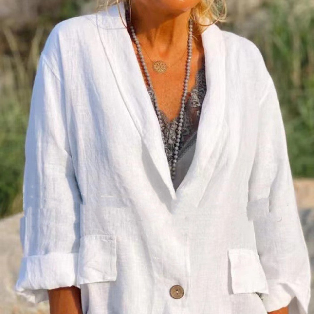 Cotton And Linen Casual Jacket - Limorista - Cotton And Linen Casual Jacket