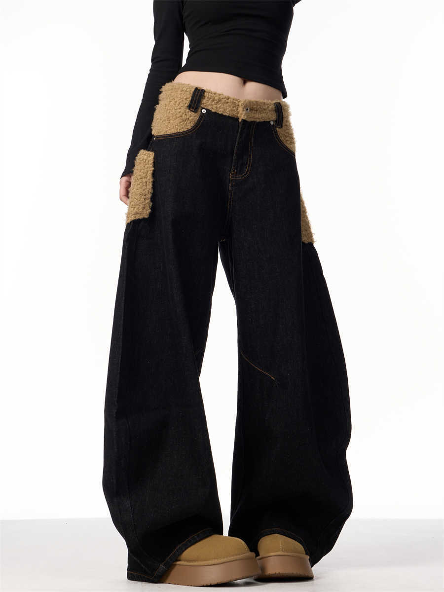 Retro Minority Design Inside-out Wear Stitching Jeans For Women Limorista