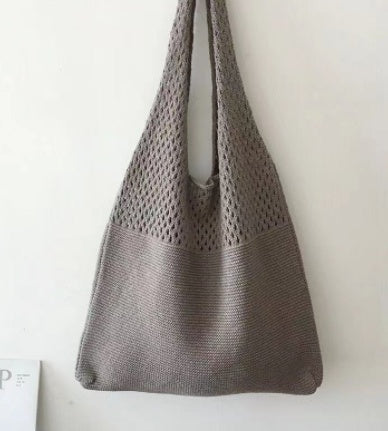 Simple Vintage Cutout Knit Tote Bag Limorista