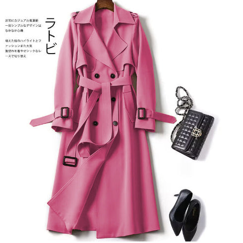 Double-breasted Mid-length Tie Trench Coat Limorista