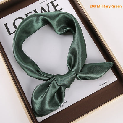 Solid Color Square Scarf Artificial Silk Small Square Towel Limorista