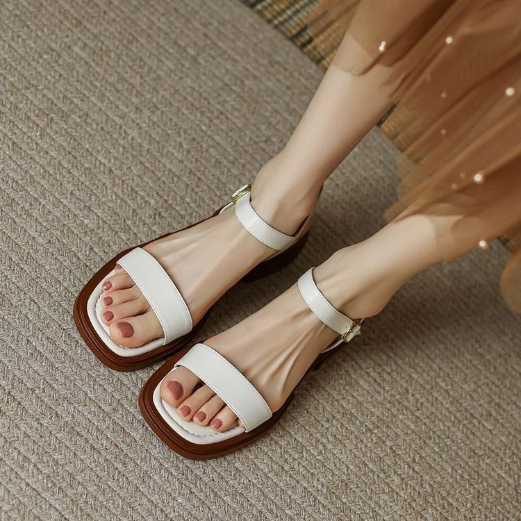 Elegant Chunky Heel Ankle Strap Roman Sandals Limorista