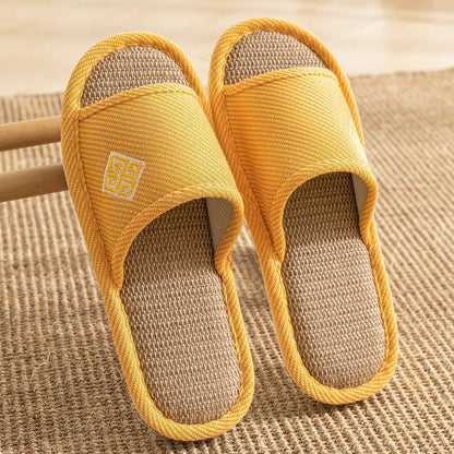 Linen Slippers For Women Spring And Autumn Non-slip Home Limorista