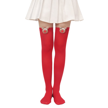 Christmas Plush Doll Knee Socks Bow Stockings Limorista