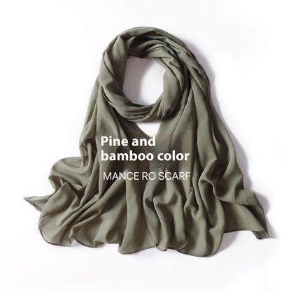 Pure Color Pearl Chiffon Scarf Headcloth Veil Chiffon Scarf Limorista