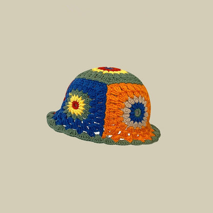 Japanese-style Retro Hollow Flower Handmade Knitted Bucket Hat Women Limorista