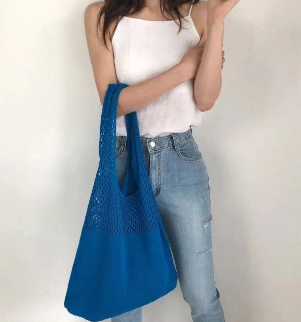 Simple Vintage Cutout Knit Tote Bag Limorista