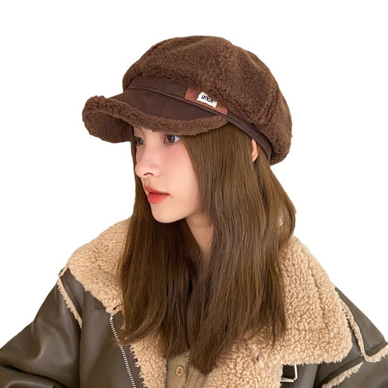 Autumn And Winter Woolen Thick Warm Peaked Cap Limorista