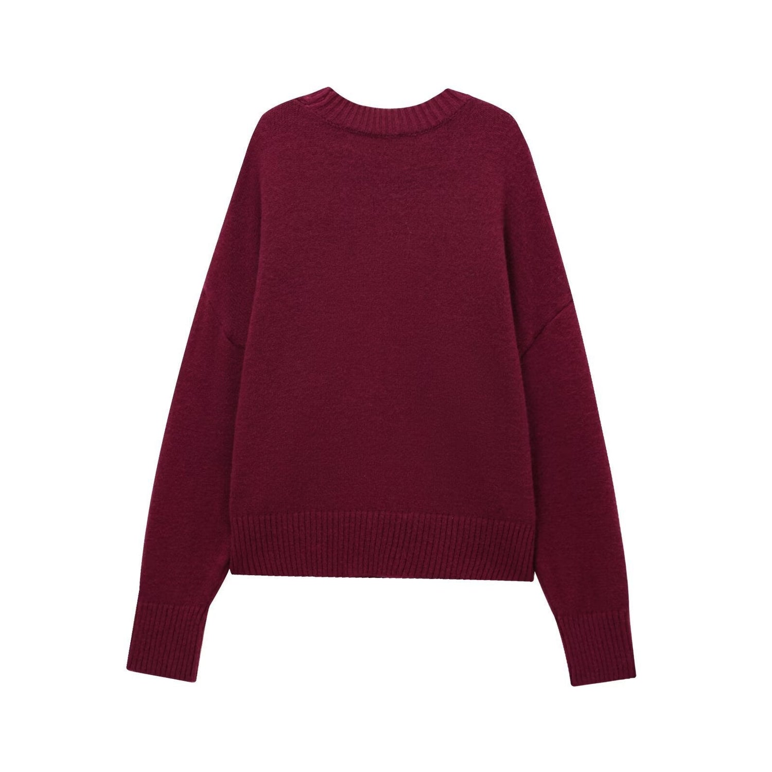 Versatile Solid Color Long Sleeve Soft Sweater Limorista