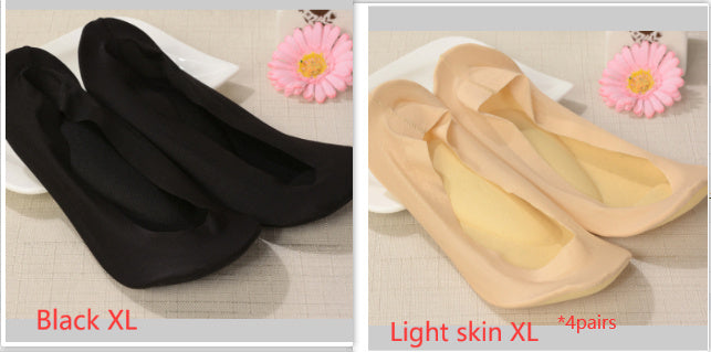 3D Arch Foot Massage Health Care Women Summer Socks Ice Silk Socks Shallow Mouth Silica Gel Invisible Slippers Feet Care Limorista