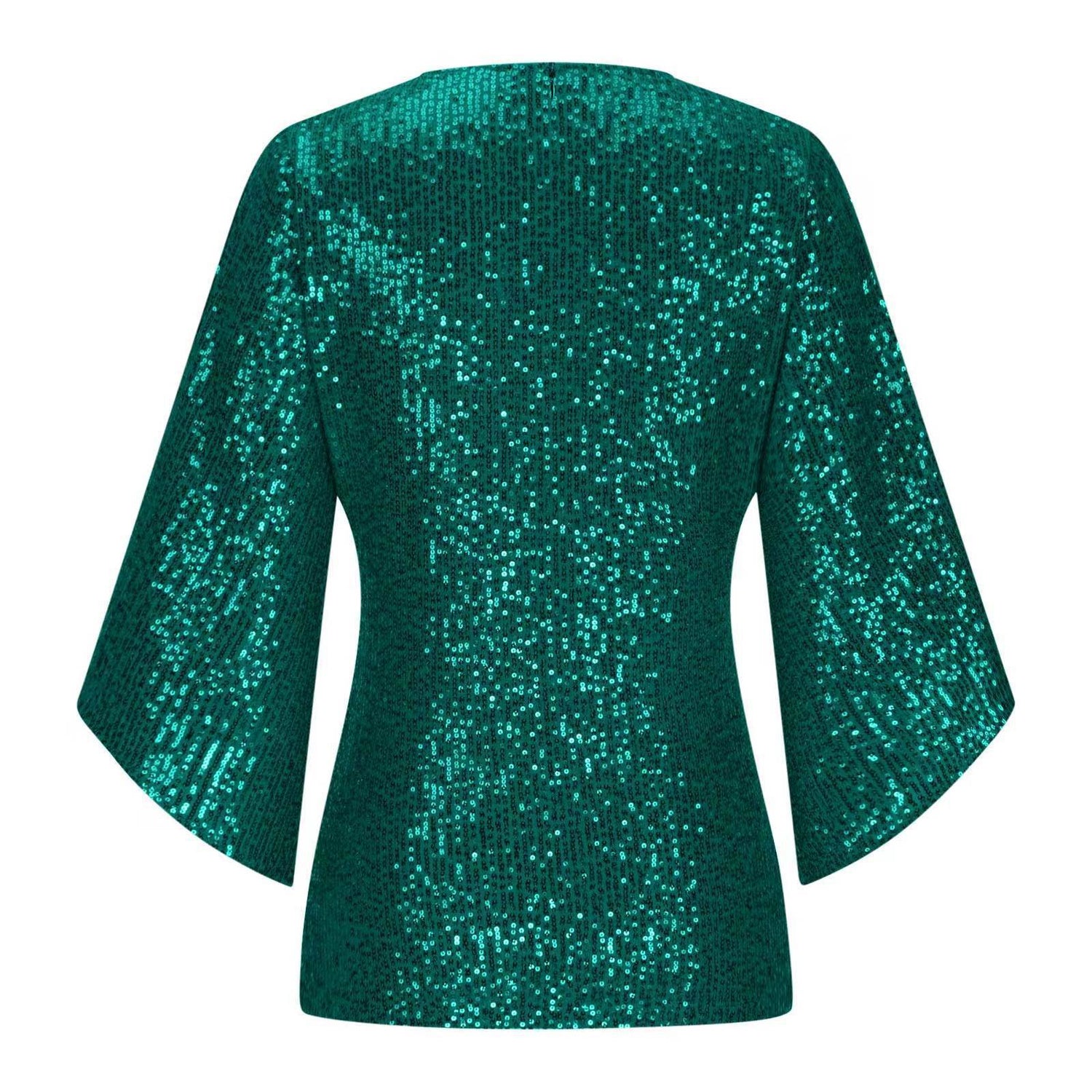 Loose Mid-length Sequined T-shirt Women&