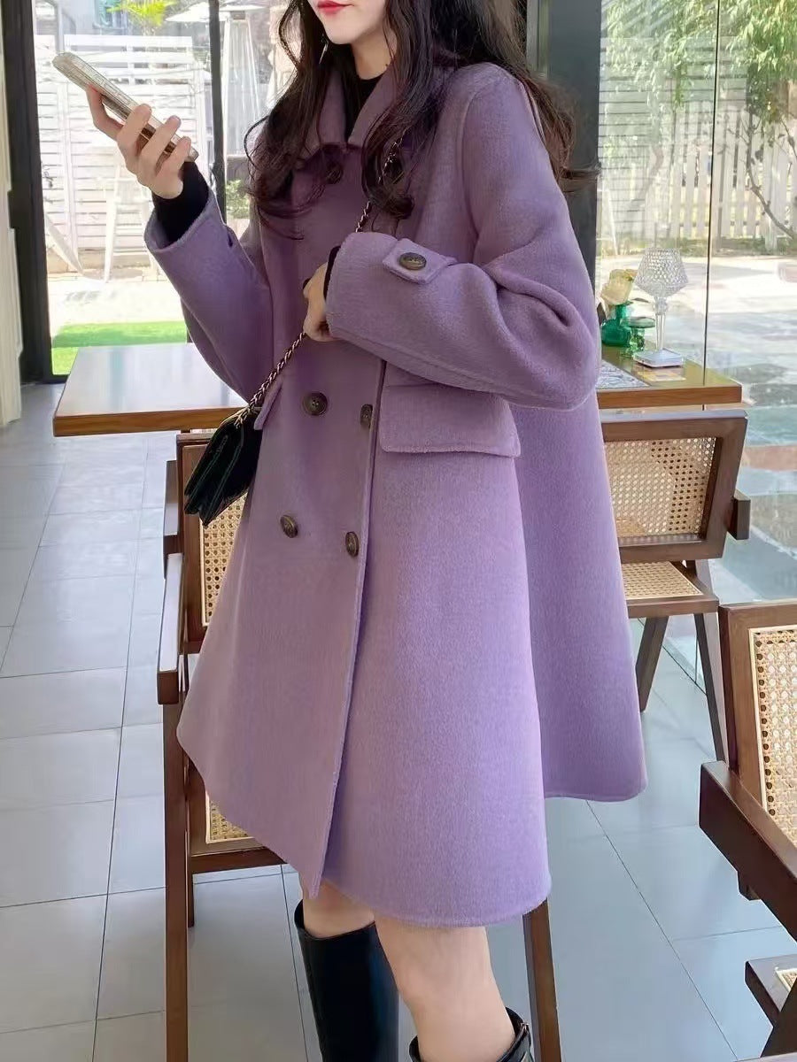 Mid-length Korean Style Doll Collar Autumn And Winter Woolen Woolen Coat Limorista