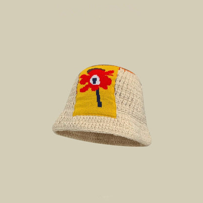 Japanese-style Retro Hollow Flower Handmade Knitted Bucket Hat Women Limorista